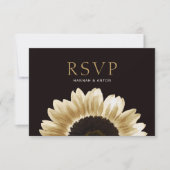 Carte Elegant Black Gold Sunflower (Devant)
