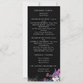 Carte Élégant Black Gothic Floral Skull Wedding Programm (Dos)