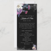 Carte Élégant Black Gothic Floral Skull Wedding Programm (Devant)