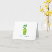 Carte Élégant blanc ananas tiré à la main (Fleur jaune)