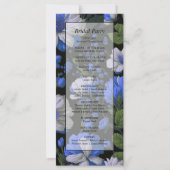 Carte Elégant bleu argenté blanc élégant floral rétro (Dos)