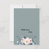 Carte Elégant bleu et bleu clair Arrière - plan floral (Dos)