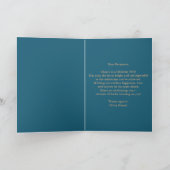 Carte Elégant Bleu et Or 40e anniversaire Célébration (Intérieur)