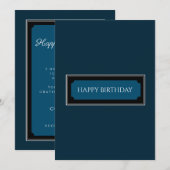 Carte Elégant bleu marine "Joyeux anniversaire, papa" Ca (Devant / Derrière)