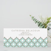 Carte Élégant Bleu Marocain Motif certificat cadeau (Debout devant)