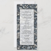 Carte Elégant bleu poussiéreux argent blanc gris gris fl (Dos)