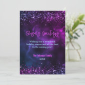 Carte Elégant bleu violet marbre art Noël Nouvel An (Debout devant)