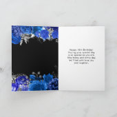 Carte Elegant Blue and Silver Flowers Sweet Sixteen (Intérieur)