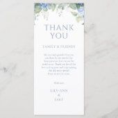 Carte Elegant Blue Floral Hydrangea Wedding Thank You (Devant)