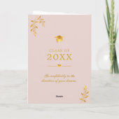 Carte Elegant Blush Pink Gold Photo Graduation  (Dos)