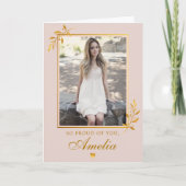 Carte Elegant Blush Pink Gold Photo Graduation  (Devant)