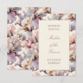 Carte Elégant Blush Rose Floral Mariage Réservé Siège (Devant / Derrière)