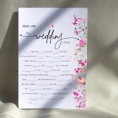 Carte Élégant Blush Ruby Rose Floral Mariage Vows Jeu