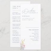 Carte Elegant Boho Chic Wildflowers Wedding Program (Devant / Derrière)