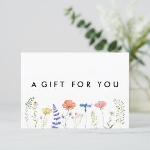 Carte Elegant Boho Floral Fleur sauvage certificat cadea