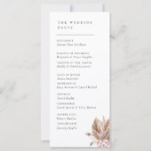 Carte Elegant Boho Pampas Grass Wedding Program (Dos)