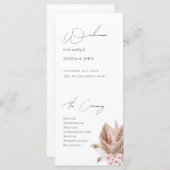 Carte Elegant Boho Pampas Grass Wedding Program (Devant / Derrière)