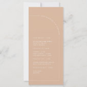Carte Élégant Boho Tan Minimal Mariage Ceremony Programm (Dos)
