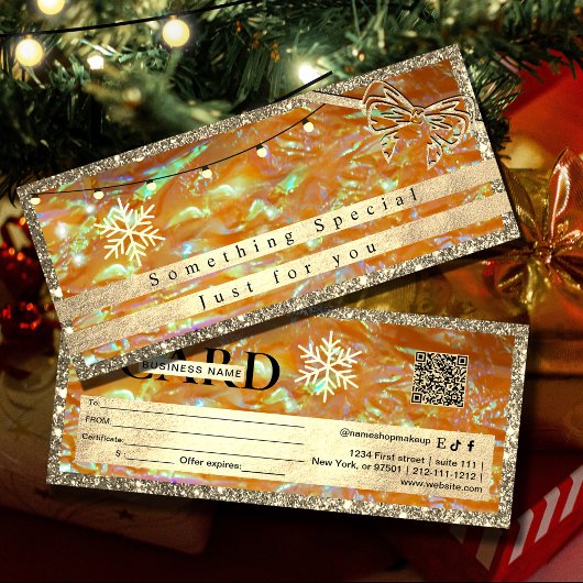 Carte Élégant bon cadeau Gold | Parties scintillant et P