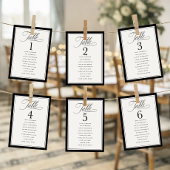 Carte Elegant Border Wedding Seating Chart Table Numbers