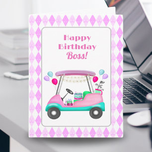 Carte Elegant Boss Fête de golf pour femmes Cart Cadeau