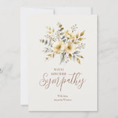 Carte Elegant Botanical Bouquet Ivory Tones Sympathy (Devant)