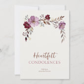 Carte Elegant Botanical Burgundy Tones Sympathy (Devant)