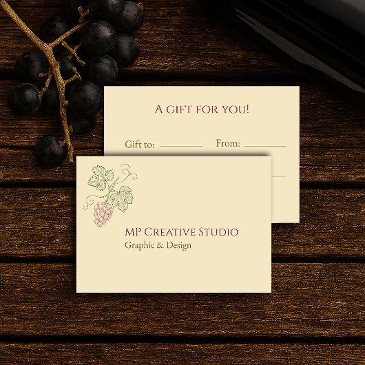 Carte Elegant Botanical Grapevine Design