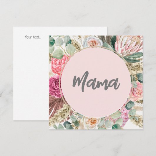 Carte Elégant Botanique Belle florale pour maman (Devant / Derrière)