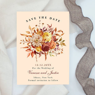 Carte Élégant bouquet floral d'automne Enregistrer la da