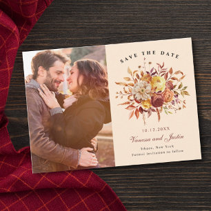 Carte Élégant bouquet floral d'automne Enregistrer la da