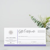 Carte ELEGANT BUSINESS moderne logo chic violet (Debout devant)