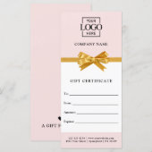 Carte Elegant Business Personalized Gift Certificate (Devant / Derrière)