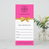 Carte Elegant Business Personalized Gift Certificate (Debout devant)