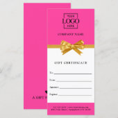 Carte Elegant Business Personalized Gift Certificate (Devant / Derrière)