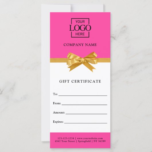 Carte Elegant Business Personalized Gift Certificate (Devant)