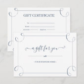 Carte Elégant cadre de marine Customisé certificat cadea (Devant / Derrière)