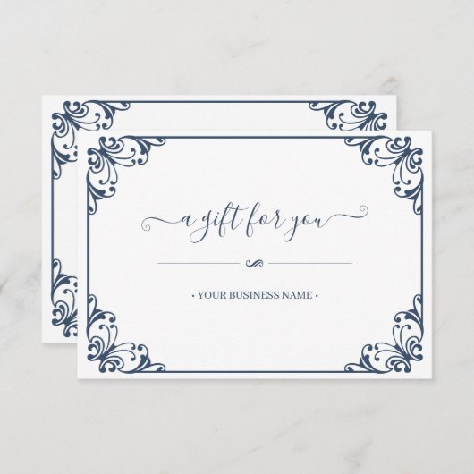 Carte Elégant cadre fleuri Customisé certificat cadeau (Devant / Derrière)