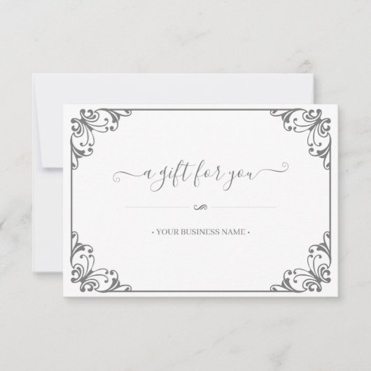 Carte Elégant cadre fleuri Customisé certificat cadeau (Devant)