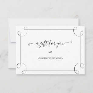 Carte Elégant cadre noir Customisé certificat cadeau