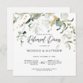 Carte Élégant Calligraphie Eucalyptus Reprendre Dîner De (Devant / Derrière)