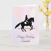 Carte Elégant cavalier de Dressage sur un Arrière - plan (Fleur jaune)