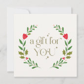 Carte Élégant certificat cadeau de couronne de Noël (Devant)