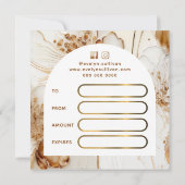 Carte Élégant certificat cadeau de fleurs brunes (Dos)