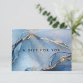 Carte Élégant certificat cadeau de marbre doré de la Mar (Debout devant)