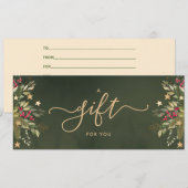 Carte Élégant certificat cadeau de Noël (Devant / Derrière)