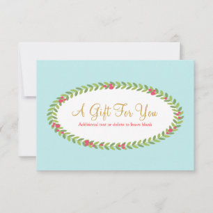 Carte Élégant certificat cadeau de vacances mode et beau