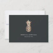 Carte Élégant certificat cadeau en cuivre ananas (Devant)