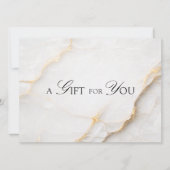 Carte Élégant Certificat Cadeau en Marbre Blanc avec Cod (Devant)