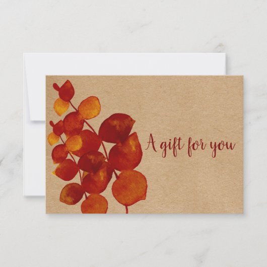 Carte Élégant certificat cadeau Eucalyptus rustique (Devant)